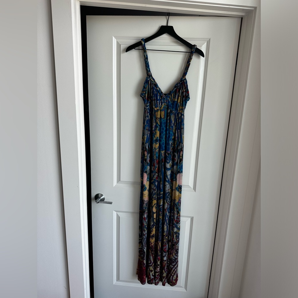 Moa Moa Multicolor Braided Neckline Dress